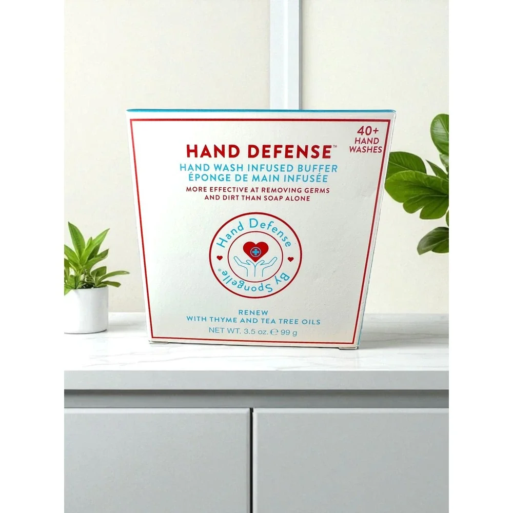 Spongellé Hand Defense Buffer – Renew – Tea Tree & Thyme – 3.5 oz – 40+ Uses‎